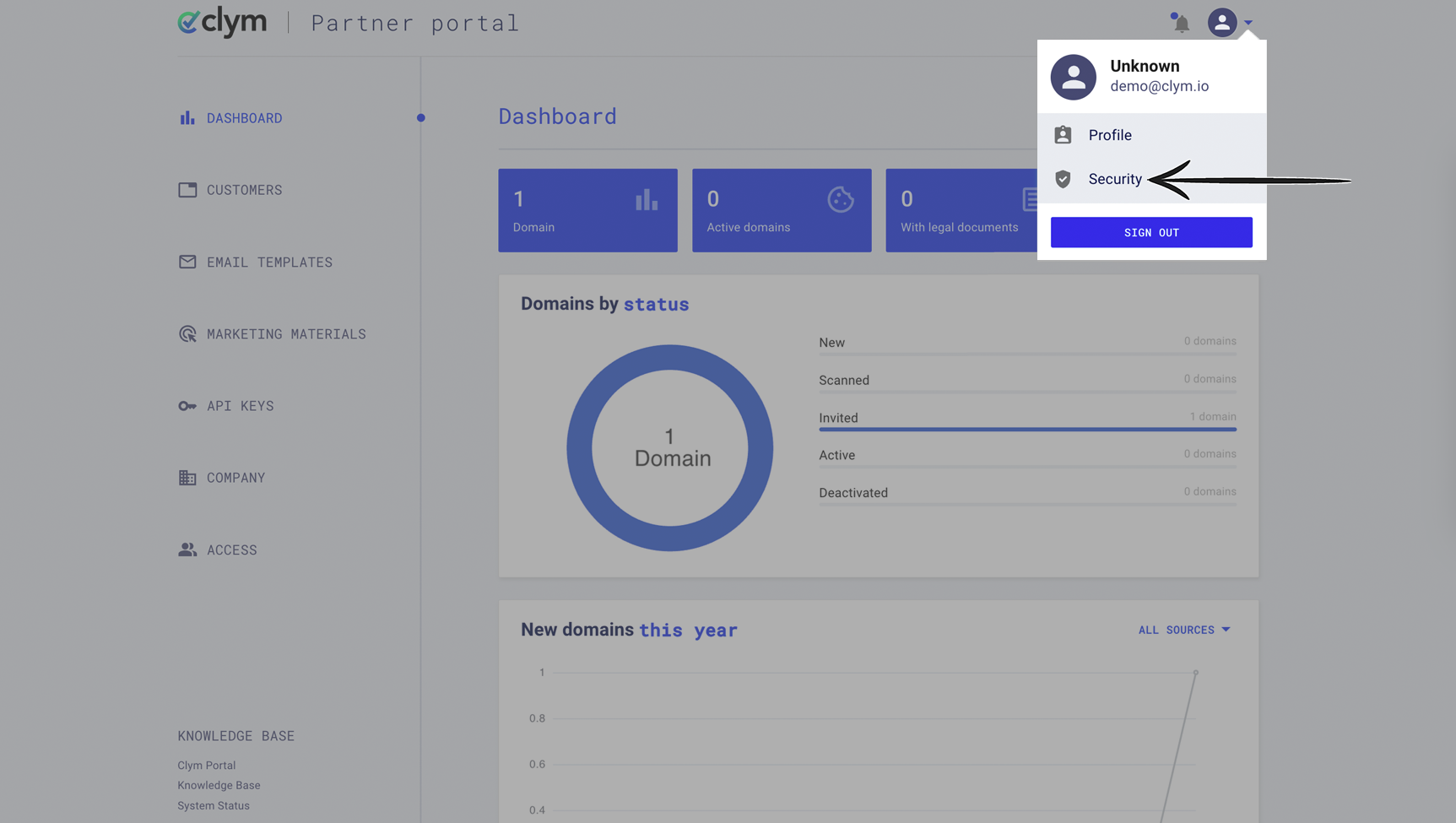 Security tab